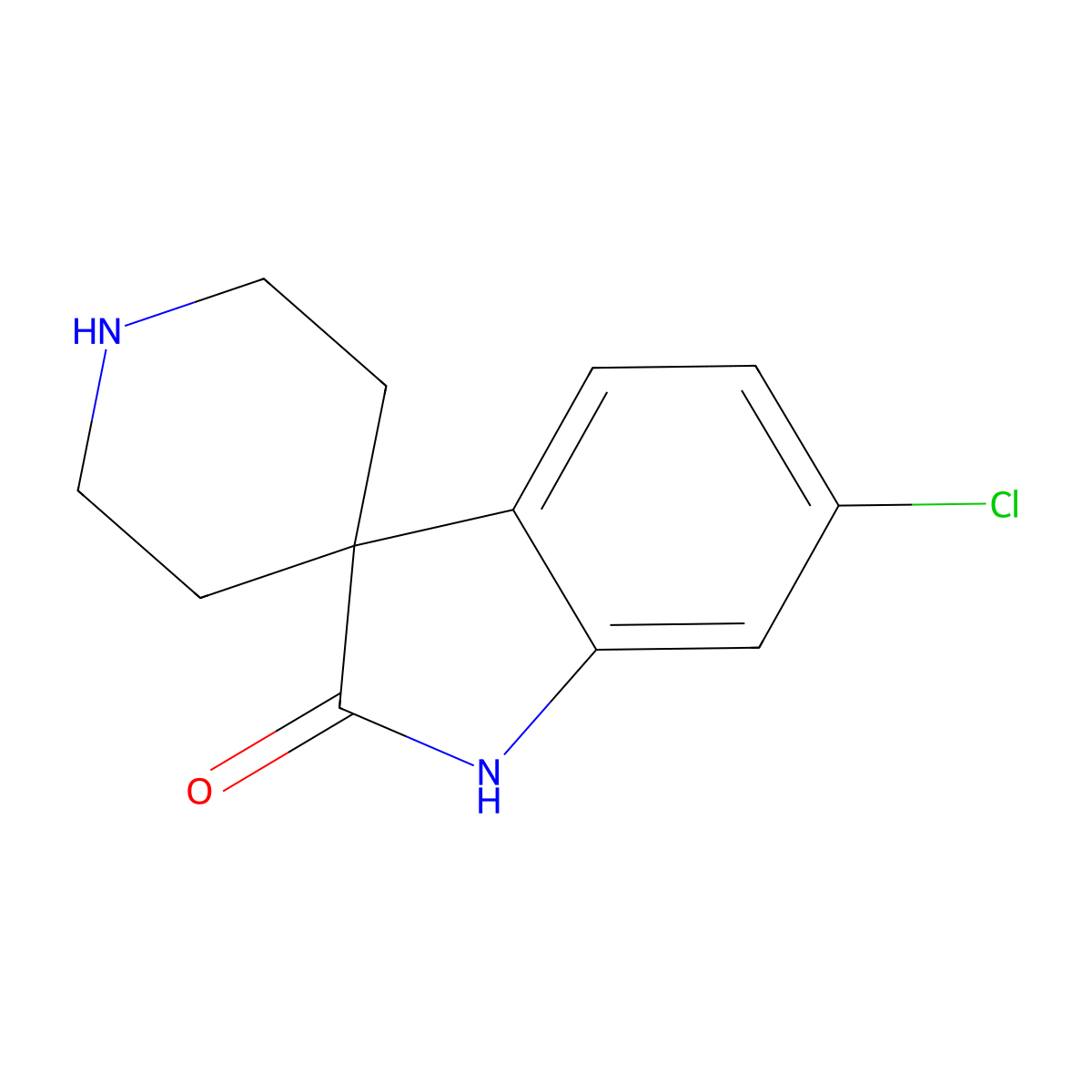 6-Chlorospiro[indoline-3,4'-piperidin]-2-one molecular structure, CAS 1445655-59-3