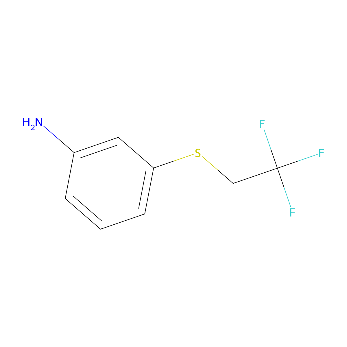 3-[(2,2,2-Trifluoroethyl)sulfanyl]aniline molecular structure, CAS 1445684-99-0
