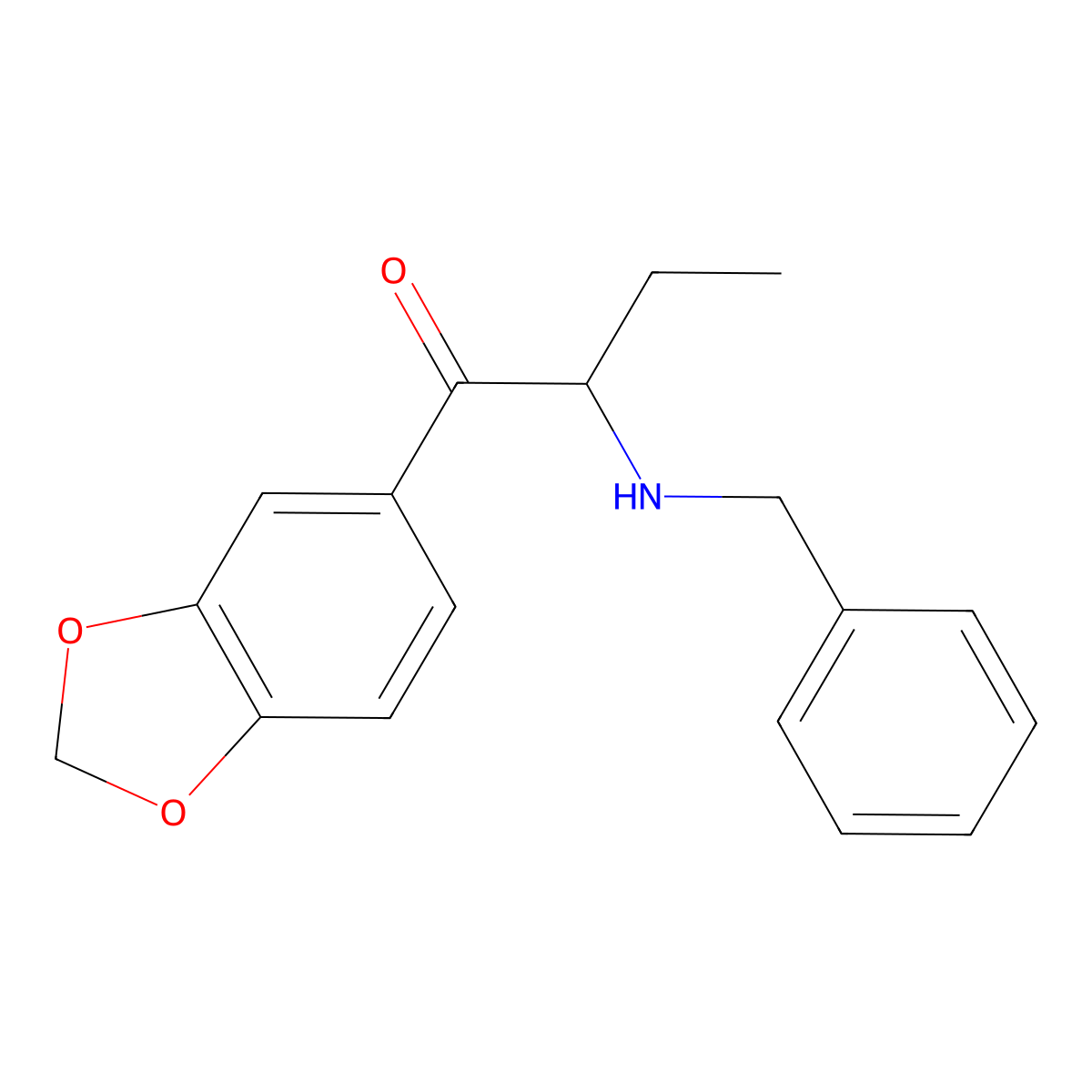 1-(1,3-Benzodioxol-5-yl)-2-(benzylamino)butan-1-one molecular structure, CAS 1445751-47-2