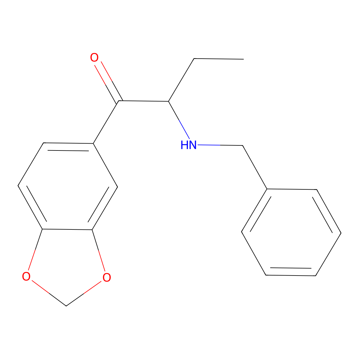 1-(1,3-Benzodioxol-5-yl)-2-(benzylamino)butan-1-one molecular structure, CAS 1445751-47-2
