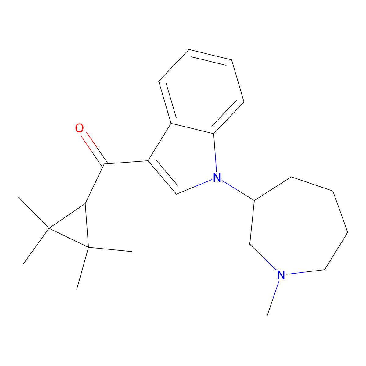 (1-(1-Methylazepan-3-yl)-1H-indol-3-yl)(2,2,3,3-tetramethylcyclopropyl)methanone molecular structure, CAS 1445751-74-5