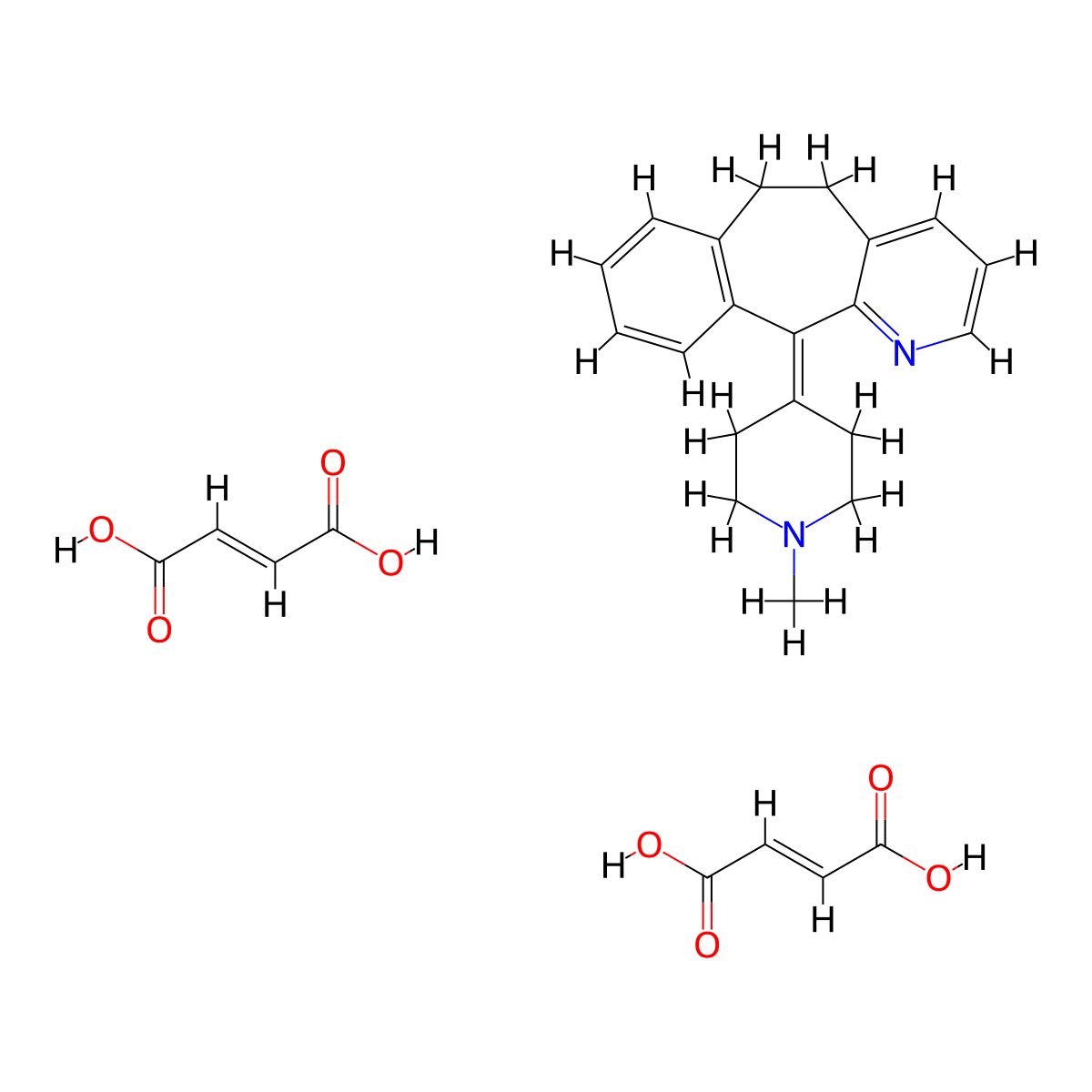Azatadine 2-butenedioate molecular structure, CAS 1445763-73-4
