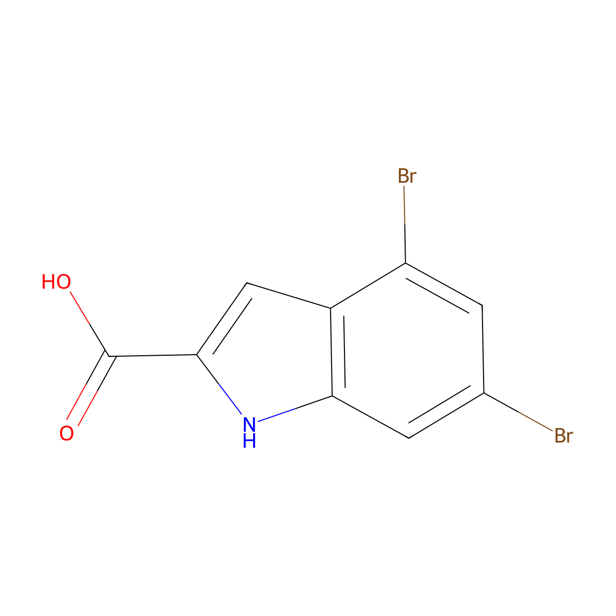 4,6-Dibromo-1H-indole-2-carboxylic acid molecular structure, CAS 144579-97-5