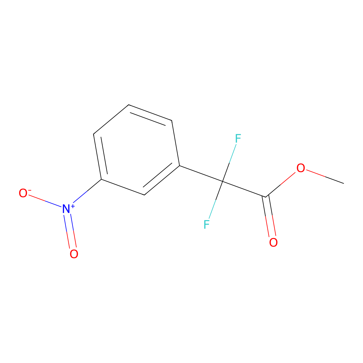 Methyl 2,2-difluoro-2-(3-nitrophenyl)acetate molecular structure, CAS 1445790-34-0