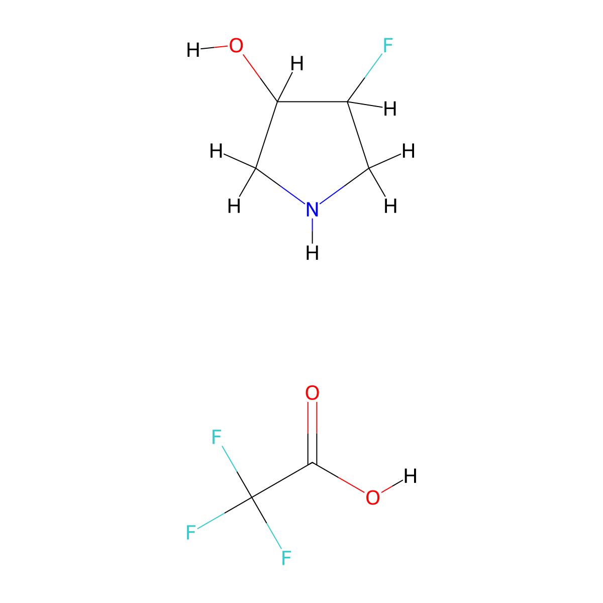 4-Fluoropyrrolidin-3-ol; trifluoroacetic acid molecular structure, CAS 1445796-59-7