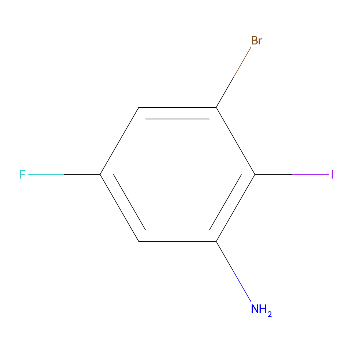 3-Bromo-5-fluoro-2-iodoaniline molecular structure, CAS 144580-08-5