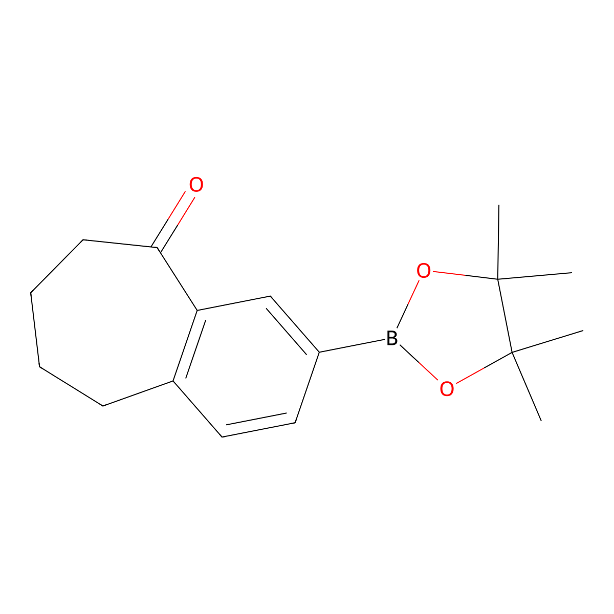 9-Oxo-6,7,8,9-tetrahydro-5H-benzocycloheptene-2-boronic acid pinacol ester molecular structure, CAS 1445800-18-9