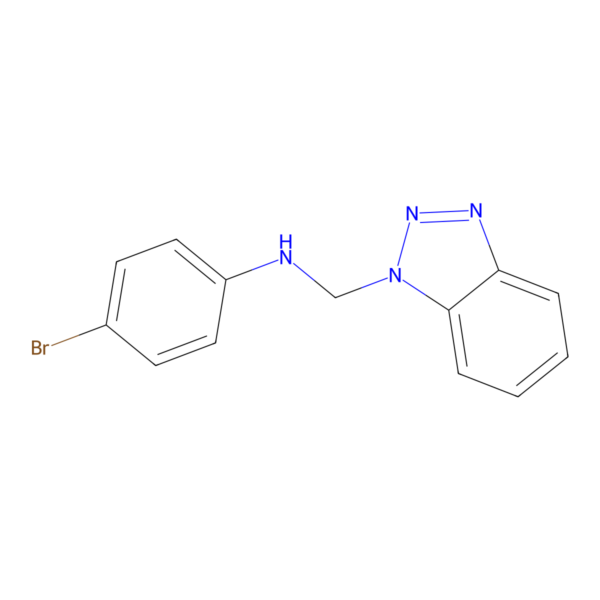 N-(1H-benzotriazol-1-ylmethyl)-4-bromoaniline molecular structure, CAS 144583-00-6
