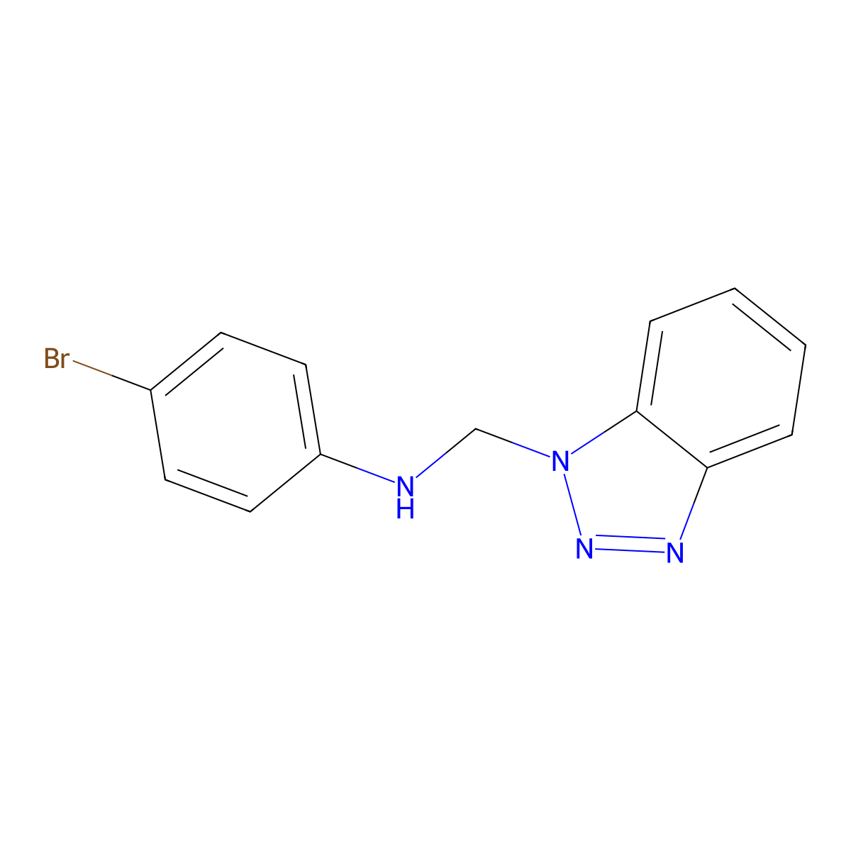 N-(1H-benzotriazol-1-ylmethyl)-4-bromoaniline molecular structure, CAS 144583-00-6