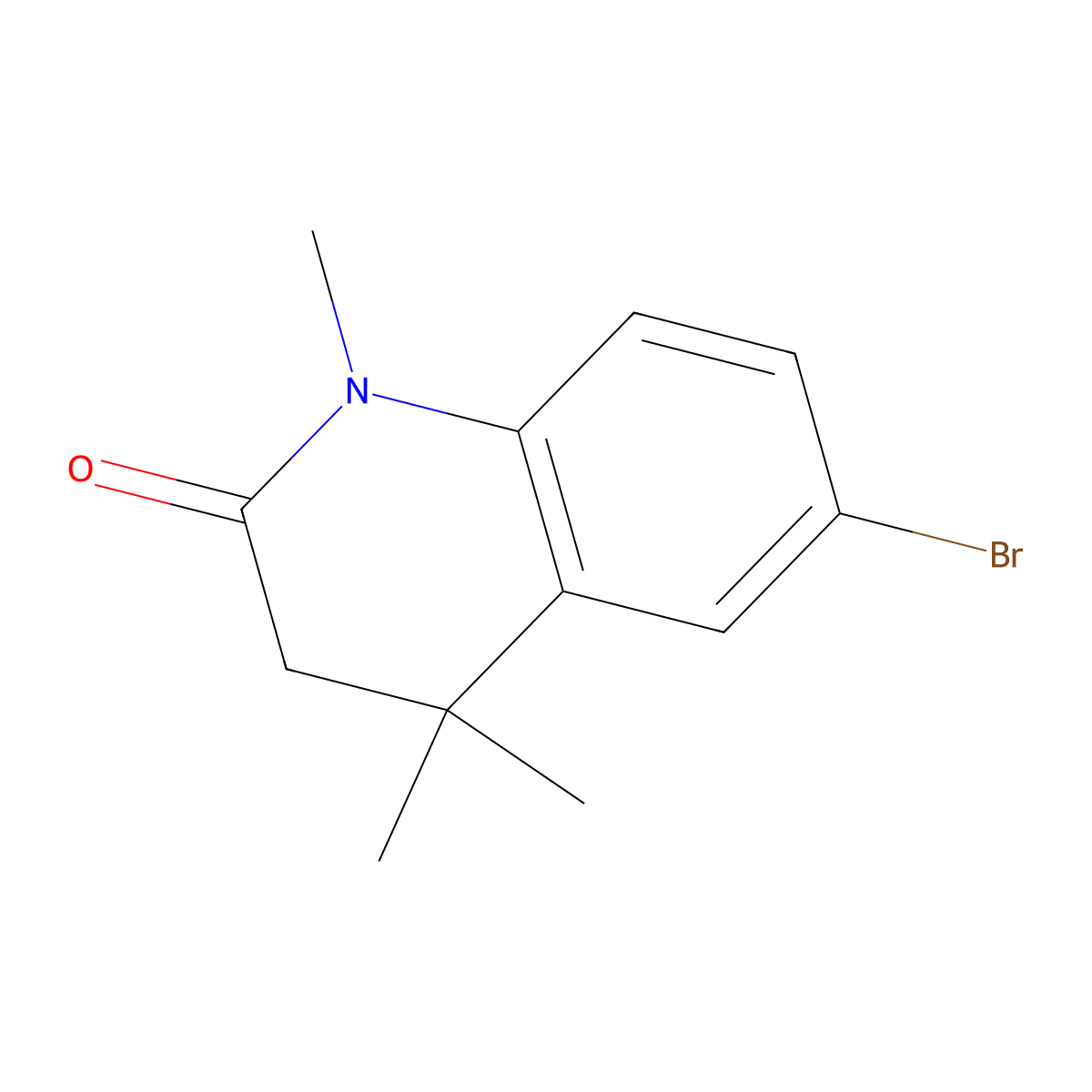6-Bromo-1,4,4-trimethyl-3,4-dihydroquinolin-2(1H)-one molecular structure, CAS 144583-92-6