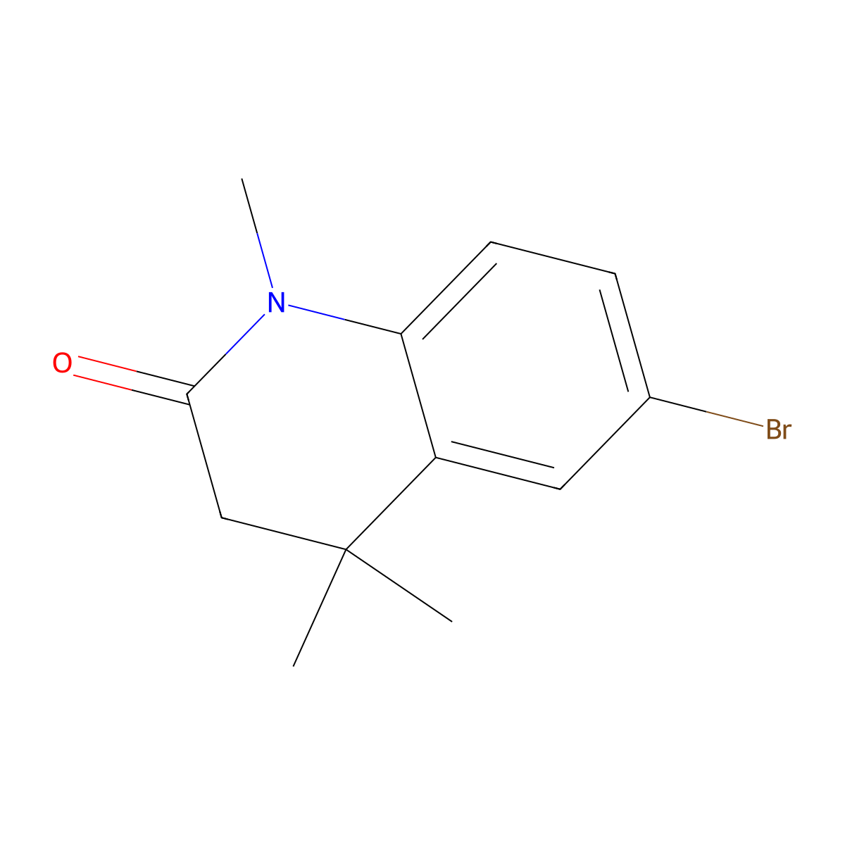 6-Bromo-1,4,4-trimethyl-3,4-dihydroquinolin-2(1H)-one molecular structure, CAS 144583-92-6