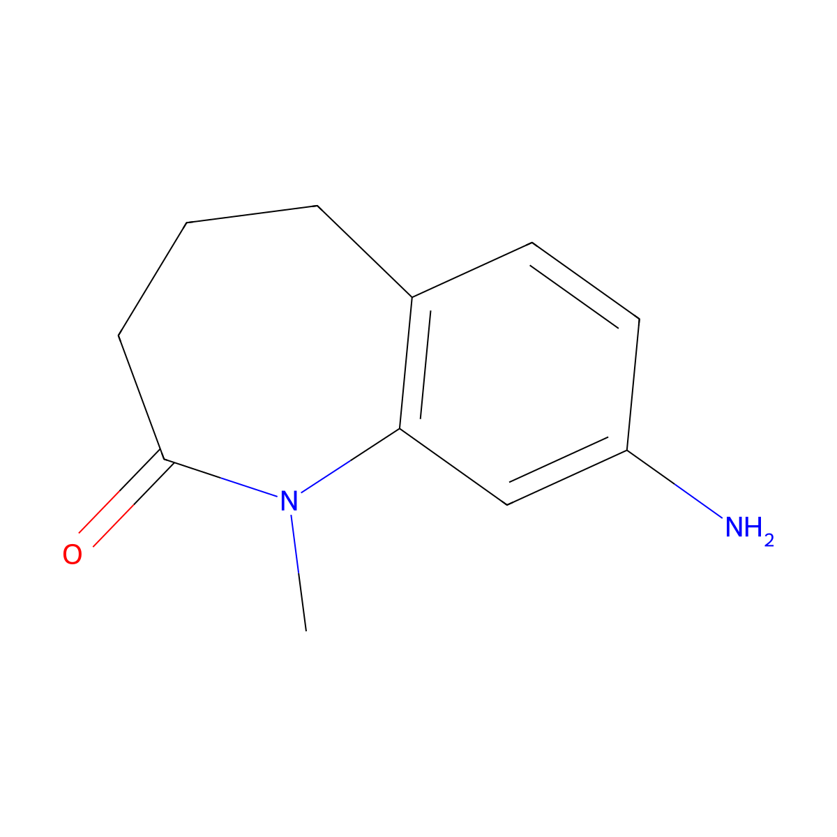 8-Amino-1-methyl-1,3,4,5-tetrahydro-benzo[B]azepin-2-one molecular structure, CAS 144583-94-8