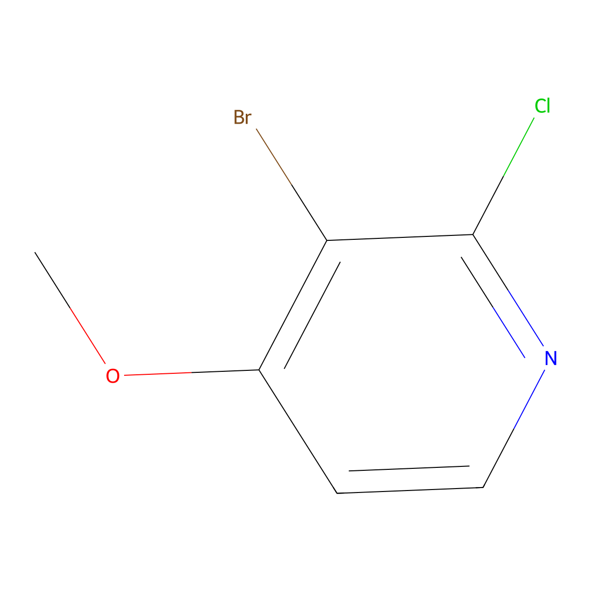 3-Bromo-2-chloro-4-methoxypyridine molecular structure, CAS 144584-29-2