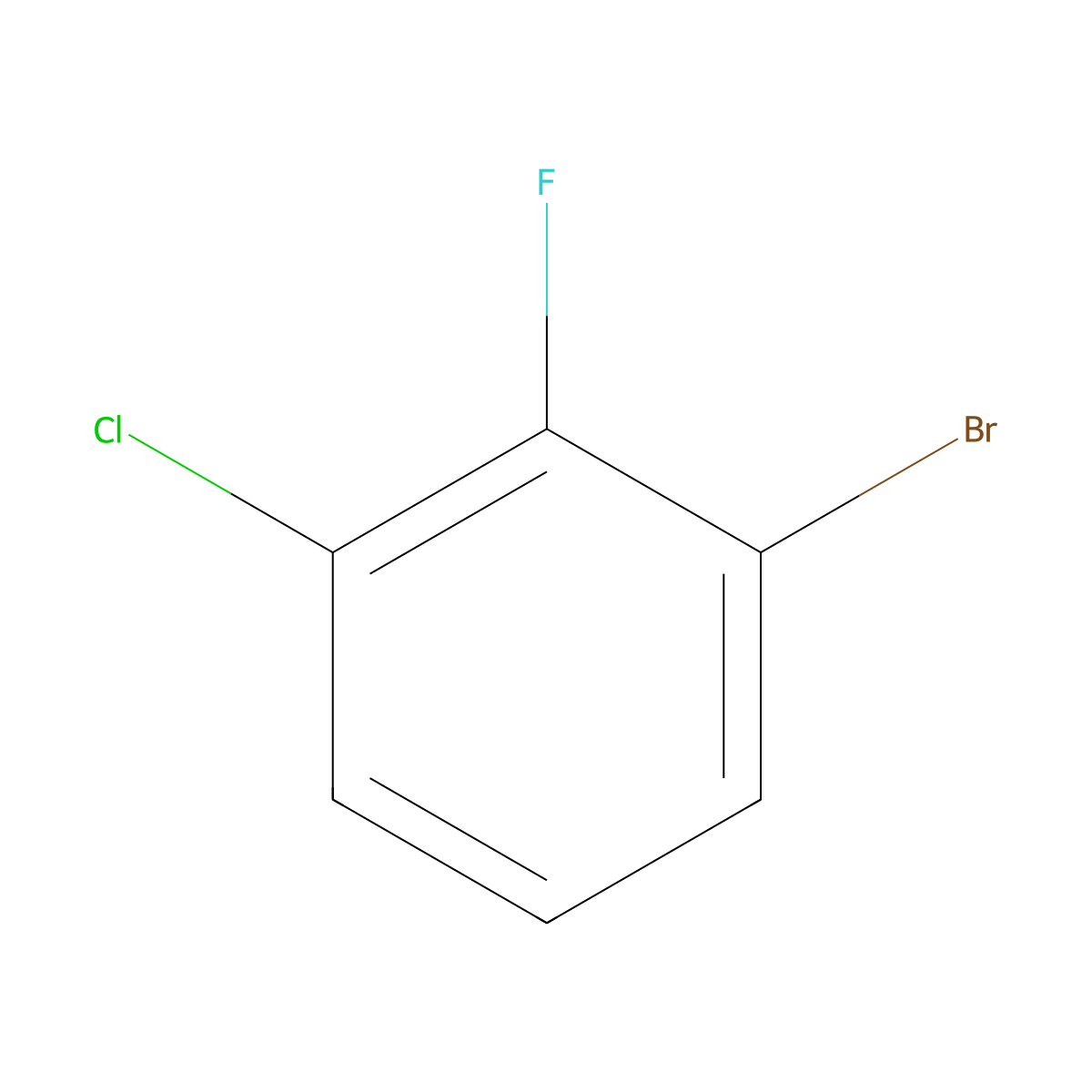 1-Bromo-3-chloro-2-fluorobenzene molecular structure, CAS 144584-65-6