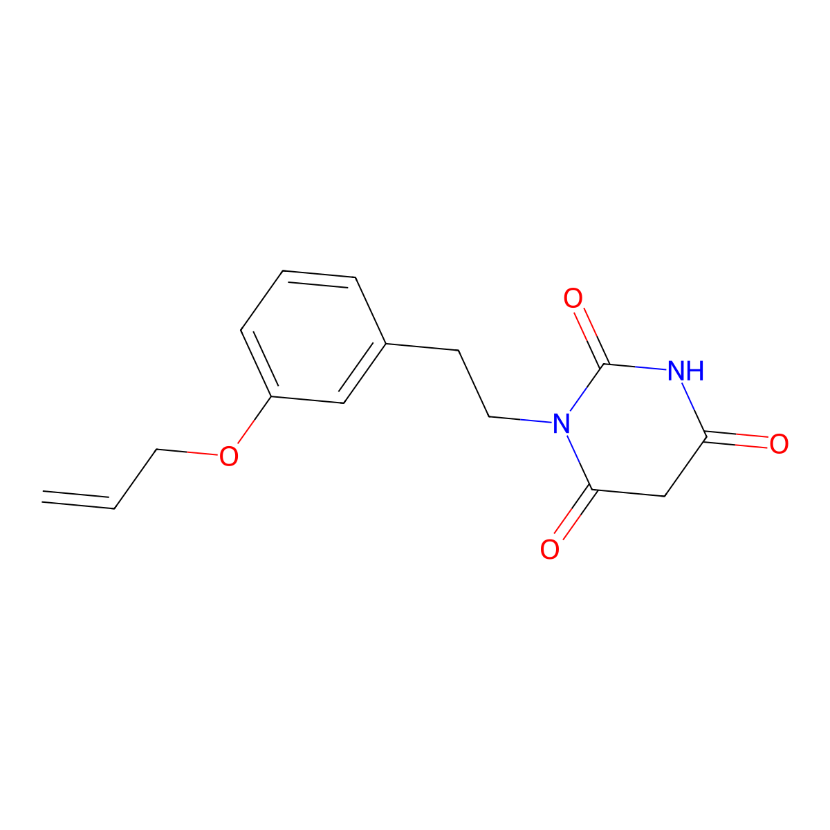 1-(3-(allyloxy)phenethyl)pyrimidine-2,4,6(1H,3H,5H)-trione molecular structure, CAS 1445847-86-8