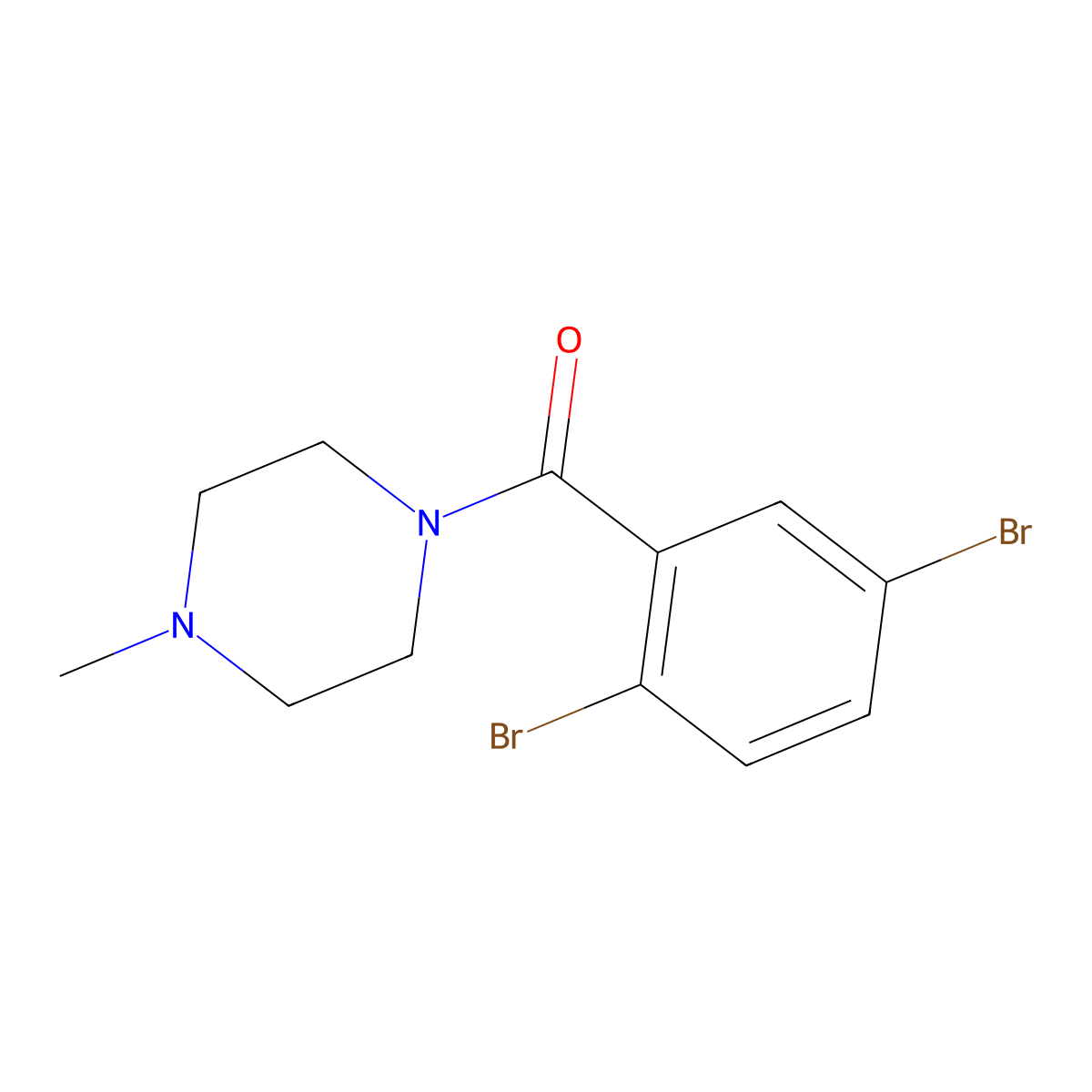 1-(2,5-Dibromobenzoyl)-4-methylpiperazine molecular structure, CAS 1445850-52-1