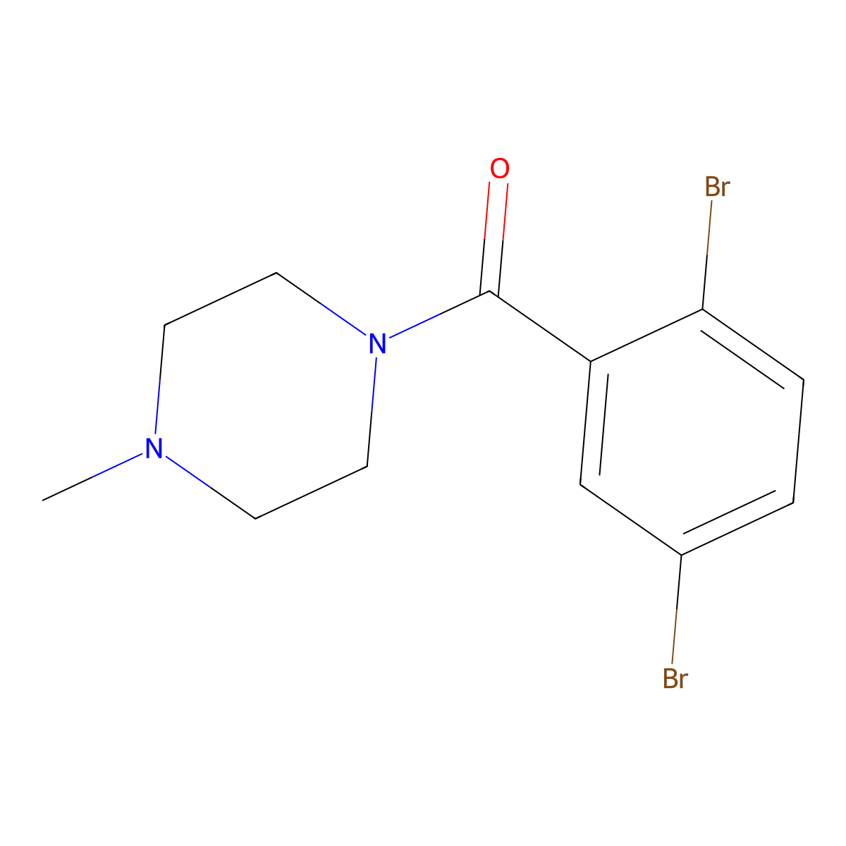 1-(2,5-Dibromobenzoyl)-4-methylpiperazine molecular structure, CAS 1445850-52-1
