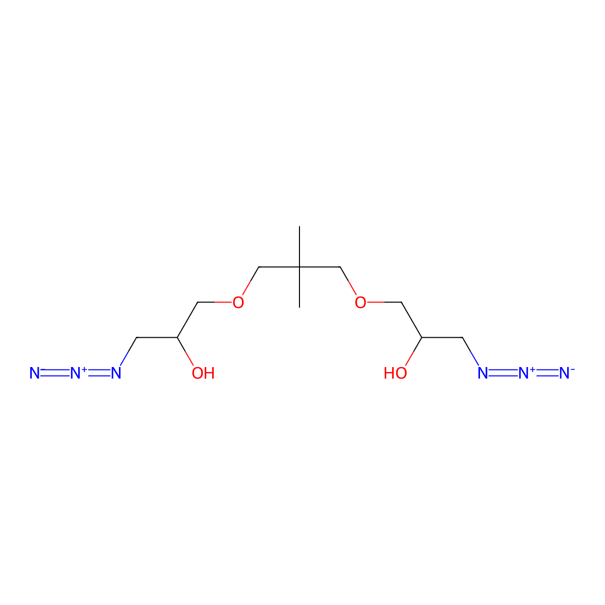 1-Azido-3-[3-(3-azido-2-hydroxypropoxy)-2,2-dimethylpropoxy]propan-2-ol molecular structure, CAS 1445851-24-0