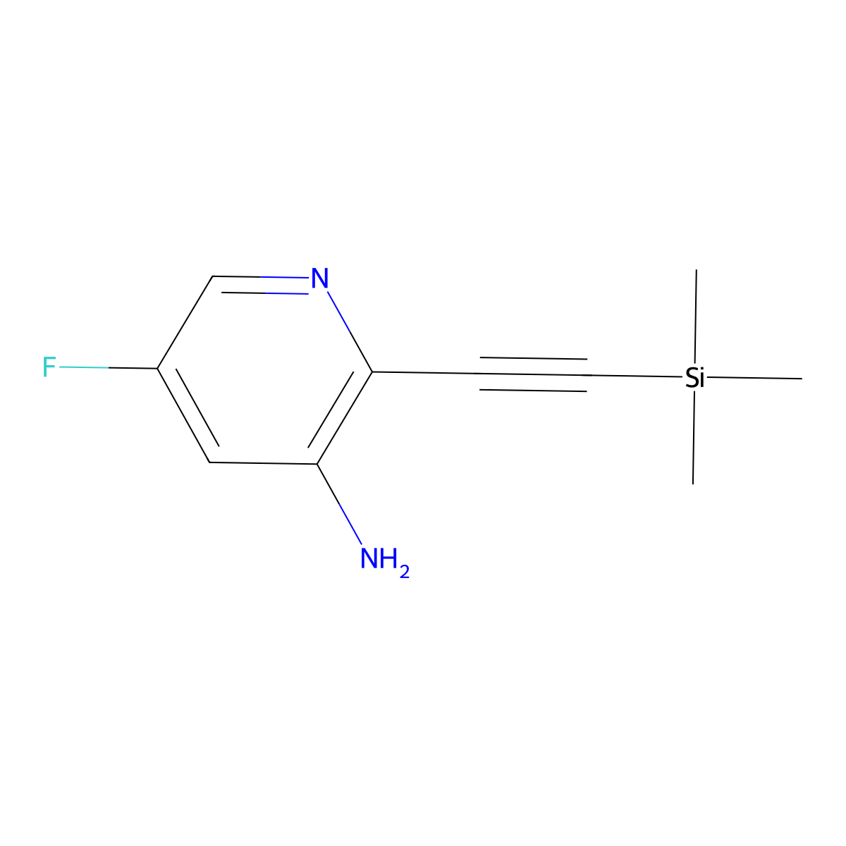 5-Fluoro-2-((trimethylsilyl)ethynyl)pyridin-3-amine molecular structure, CAS 1445856-41-6