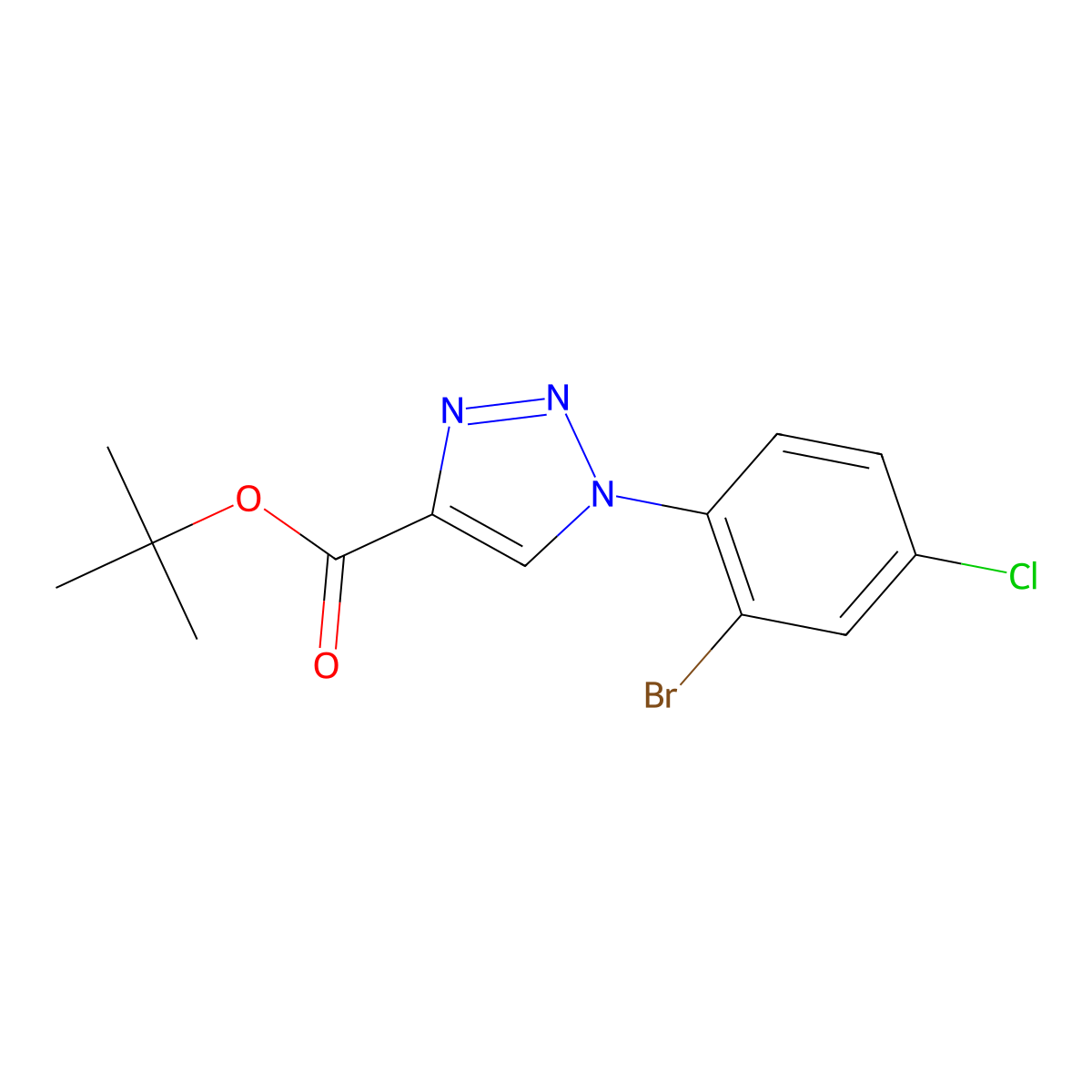 tert-Butyl 1-(2-bromo-4-chlorophenyl)-1H-1,2,3-triazole-4-carboxylate molecular structure, CAS 1445866-49-8