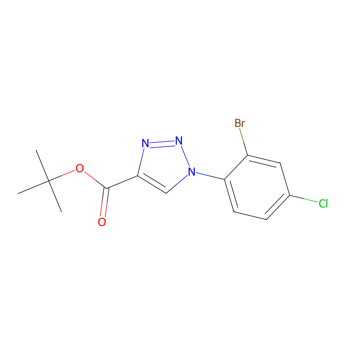 tert-Butyl 1-(2-bromo-4-chlorophenyl)-1H-1,2,3-triazole-4-carboxylate molecular structure, CAS 1445866-49-8