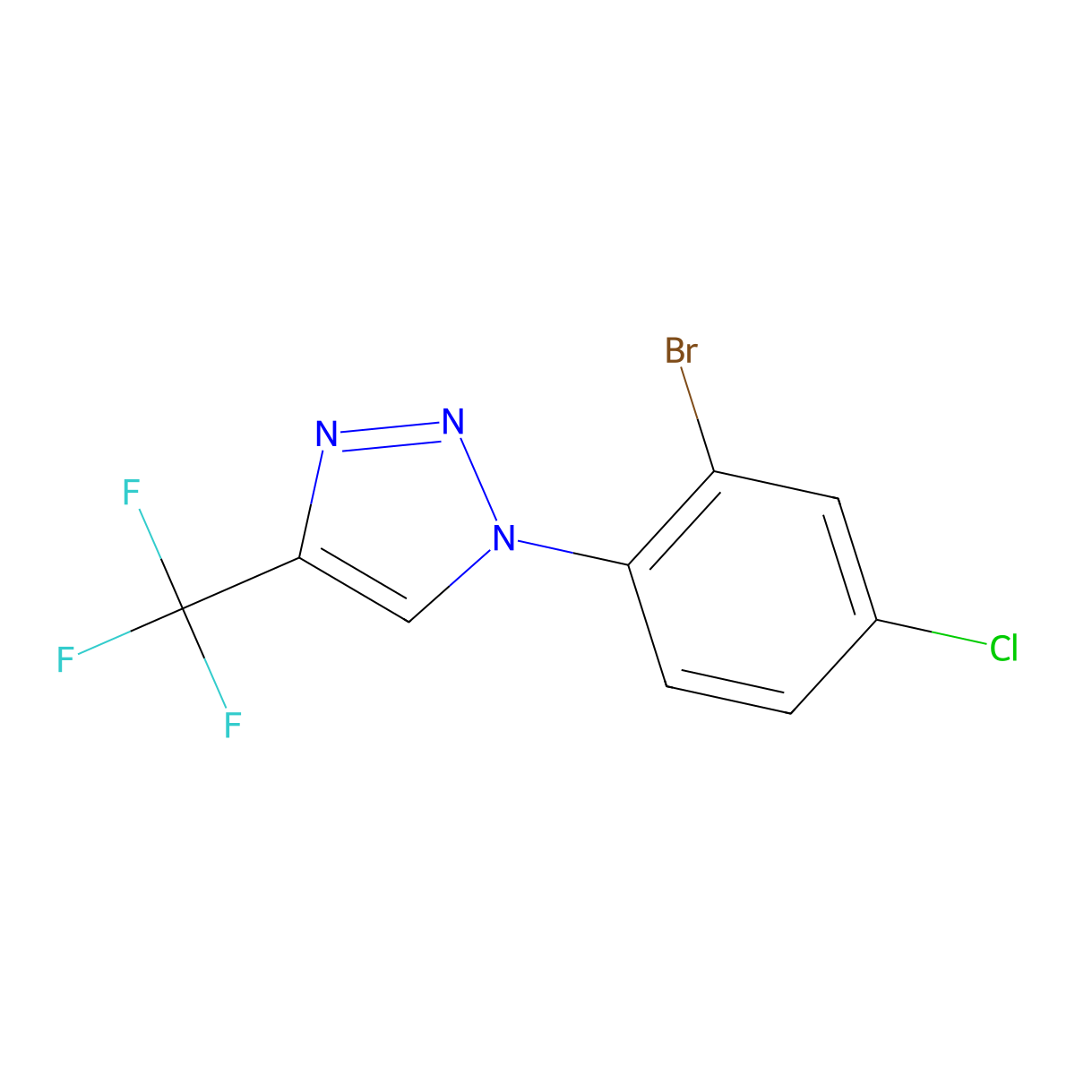 1-(2-bromo-4-chlorophenyl)-4-(trifluoromethyl)-1H-1,2,3-triazole molecular structure, CAS 1445866-55-6