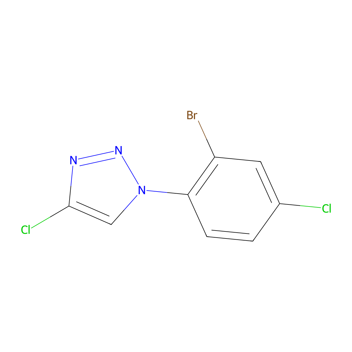 1-(2-bromo-4-chlorophenyl)-4-chloro-1H-1,2,3-triazole molecular structure, CAS 1445866-57-8