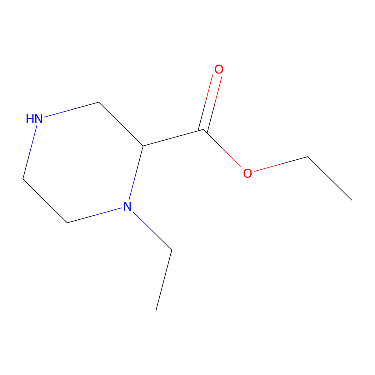 Ethyl 1-ethylpiperazine-2-carboxylate molecular structure, CAS 1445868-43-8