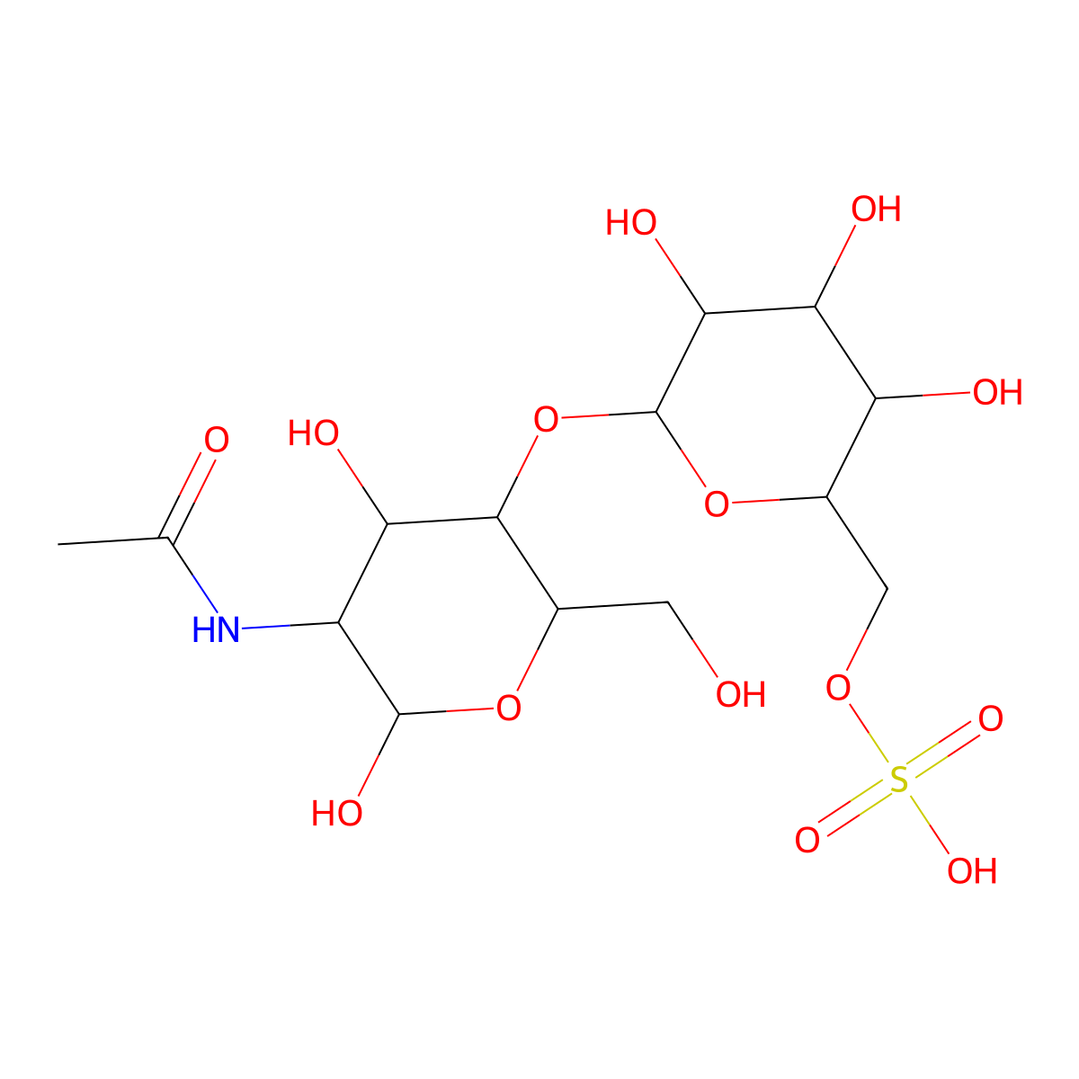 6'-Sulfated-N-acetyllactosamine molecular structure, CAS 144587-19-9