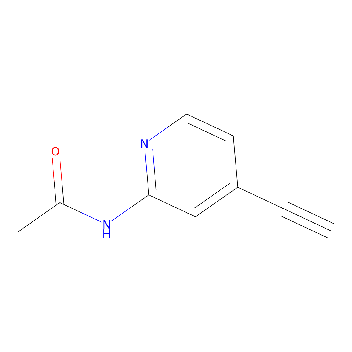 N-(4-ethynylpyridin-2-yl)acetamide molecular structure, CAS 1445876-40-3