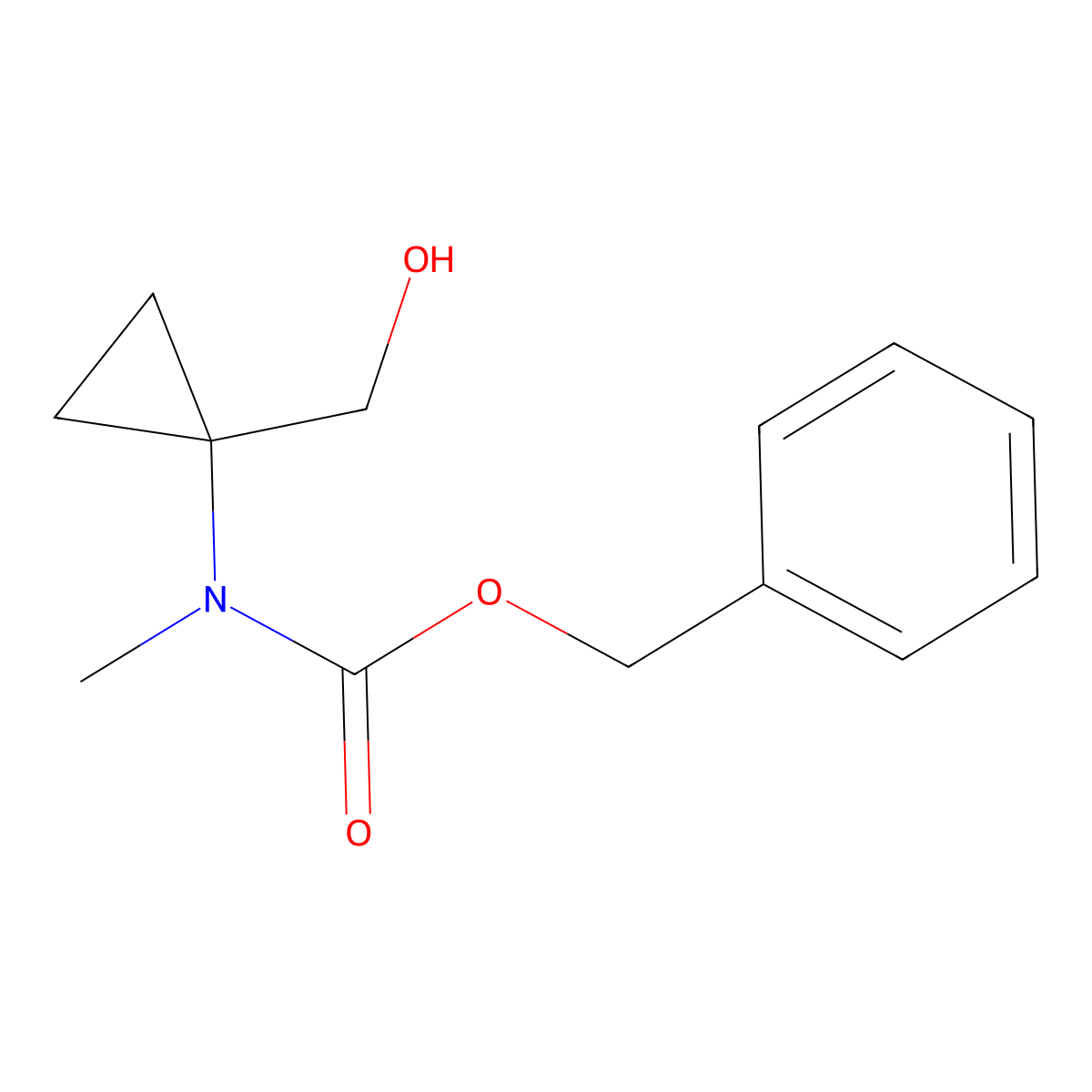 benzyl N-[1-(hydroxymethyl)cyclopropyl]-N-methylcarbamate molecular structure, CAS 1445884-19-4