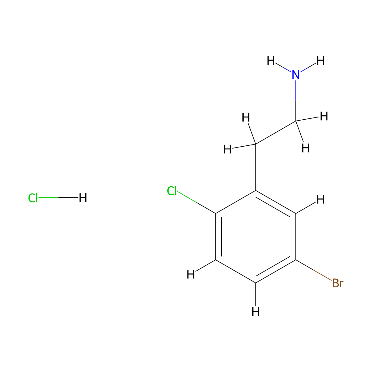 2-(5-Bromo-2-chlorophenyl)ethanamine hydrochloride molecular structure, CAS 1445890-98-1