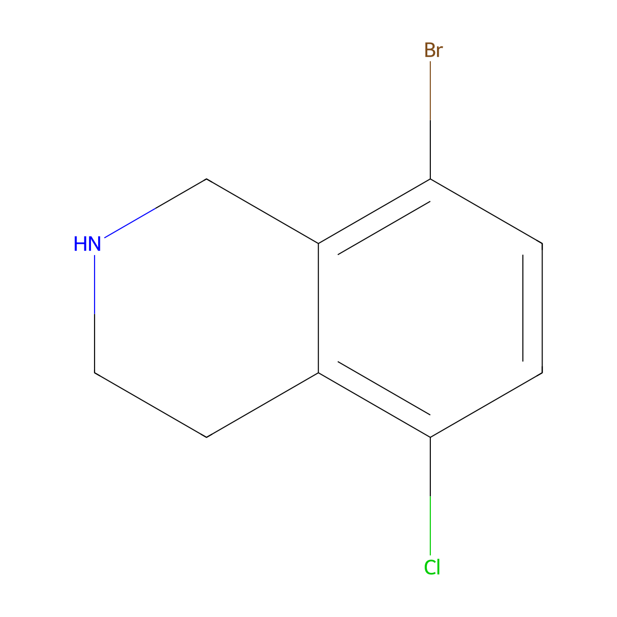 8-Bromo-5-chloro-1,2,3,4-tetrahydroisoquinoline molecular structure, CAS 1445891-27-9