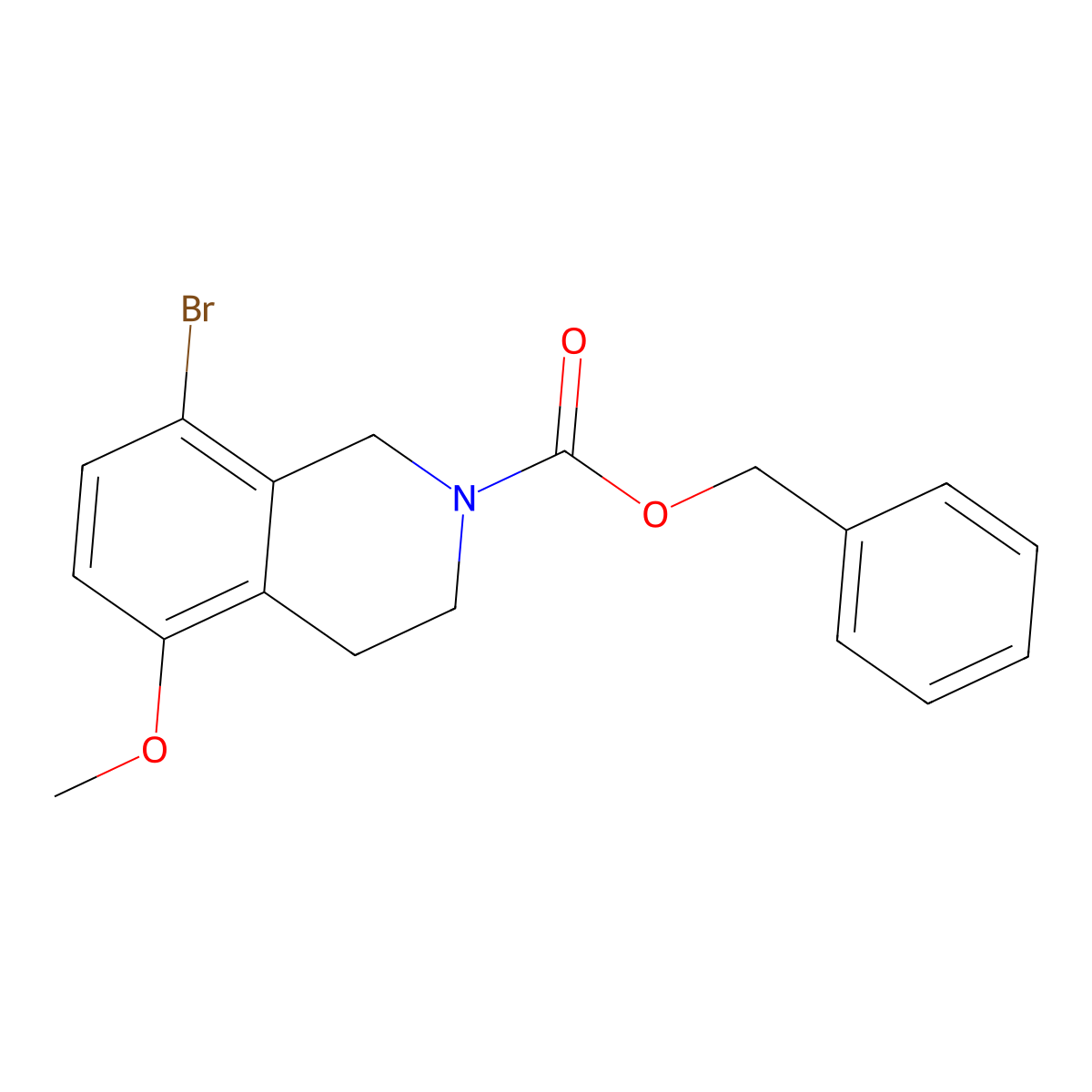 Benzyl 8-bromo-5-methoxy-1,2,3,4-tetrahydroisoquinoline-2-carboxylate molecular structure, CAS 1445891-43-9