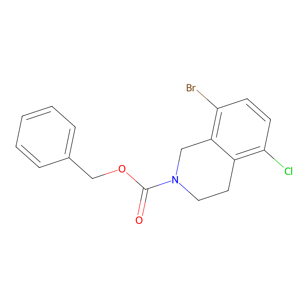 Benzyl 8-bromo-5-chloro-1,2,3,4-tetrahydroisoquinoline-2-carboxylate molecular structure, CAS 1445891-44-0