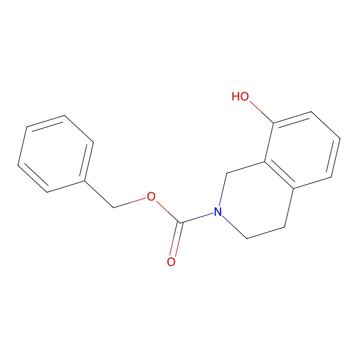 Benzyl 8-hydroxy-1,2,3,4-tetrahydroisoquinoline-2-carboxylate molecular structure, CAS 1445891-49-5
