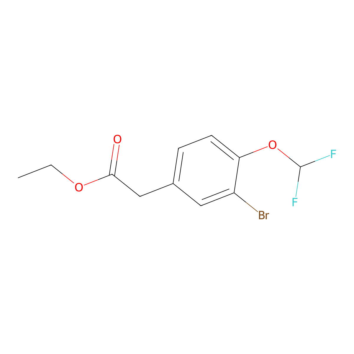 Ethyl 3-Bromo-4-(difluoromethoxy)phenylacetate molecular structure, CAS 1445891-64-4