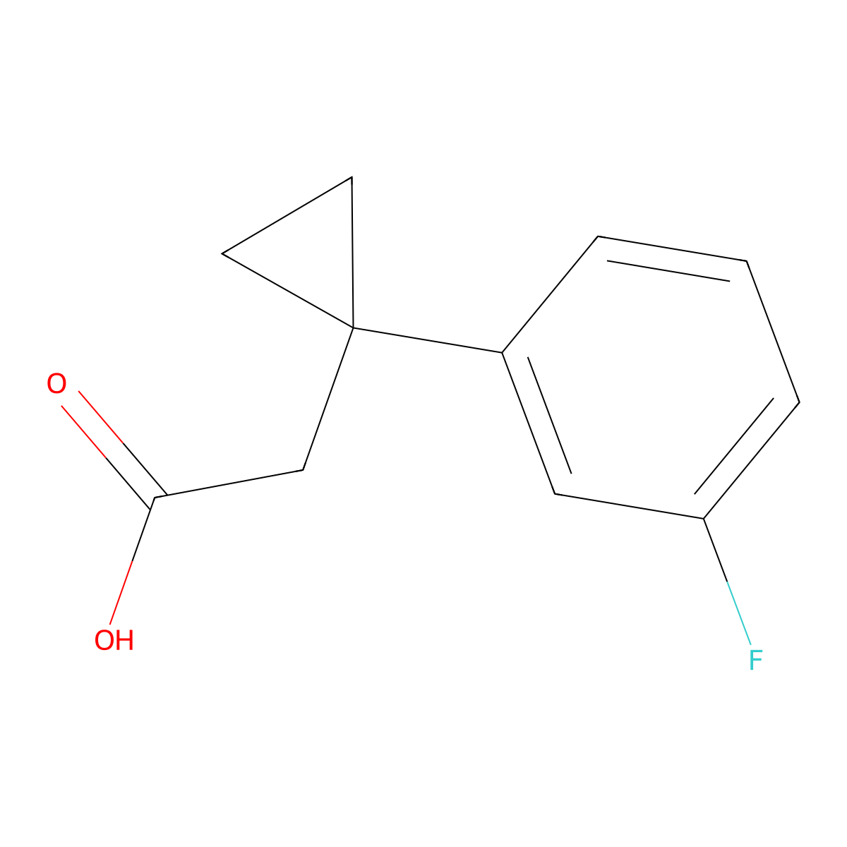 2-[1-(3-Fluorophenyl)cyclopropyl]acetic acid molecular structure, CAS 1445893-75-3