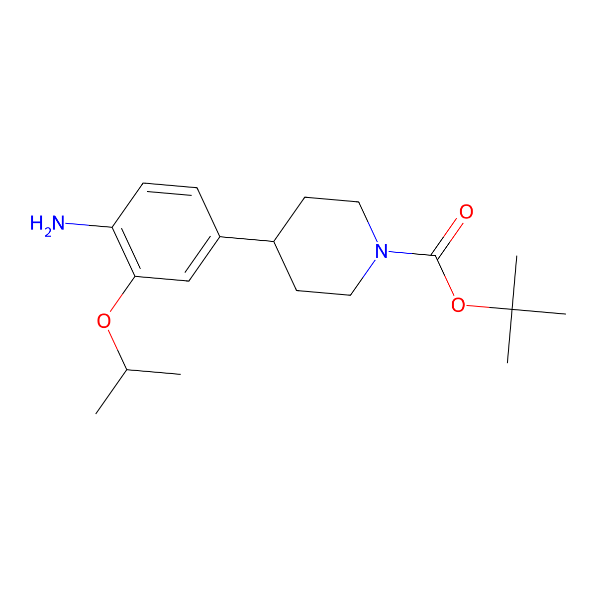 Tert-butyl 4-(4-amino-3-isopropoxyphenyl)piperidine-1-carboxylate molecular structure, CAS 1445894-89-2