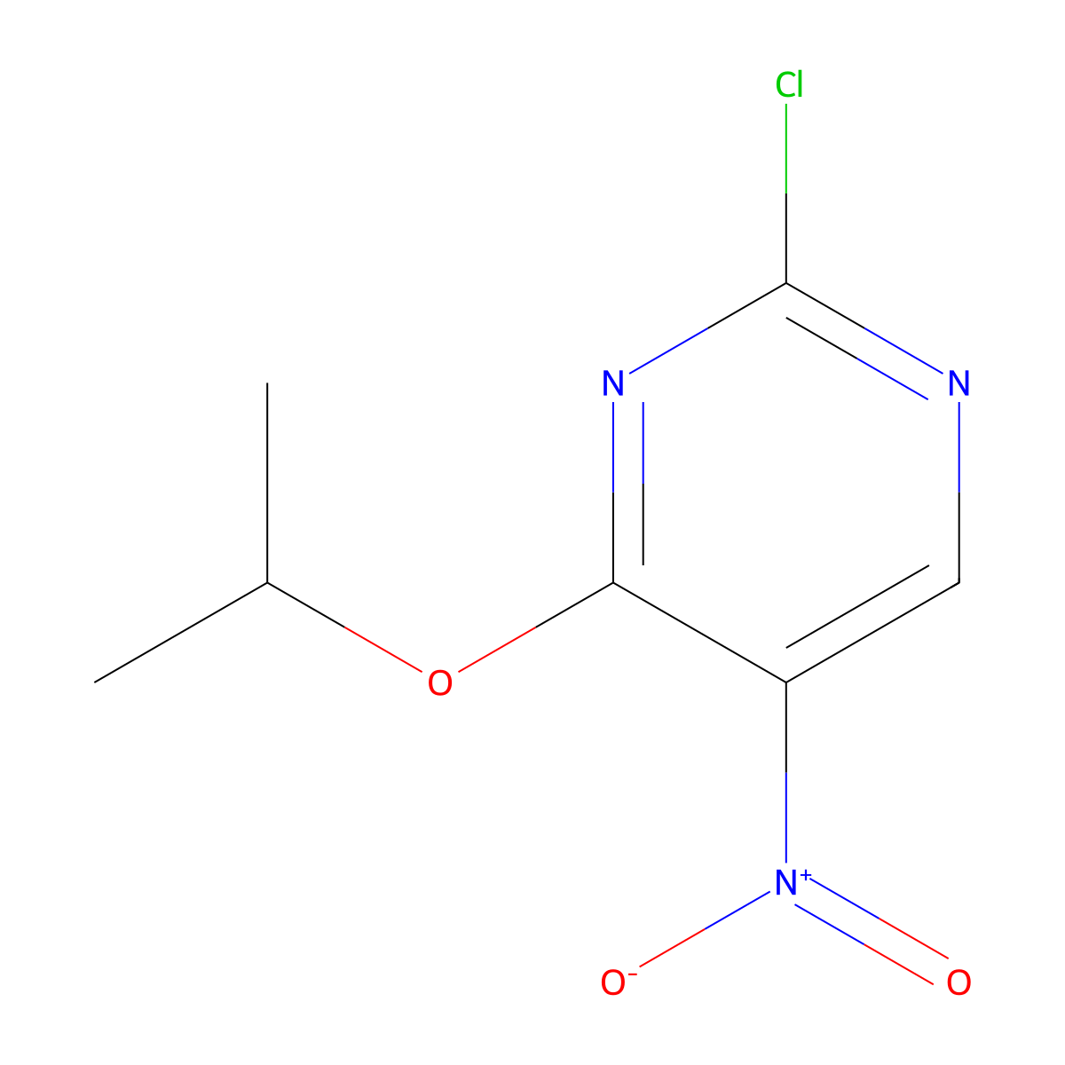 2-Chloro-4-isopropoxy-5-nitropyrimidine molecular structure, CAS 1445894-94-9