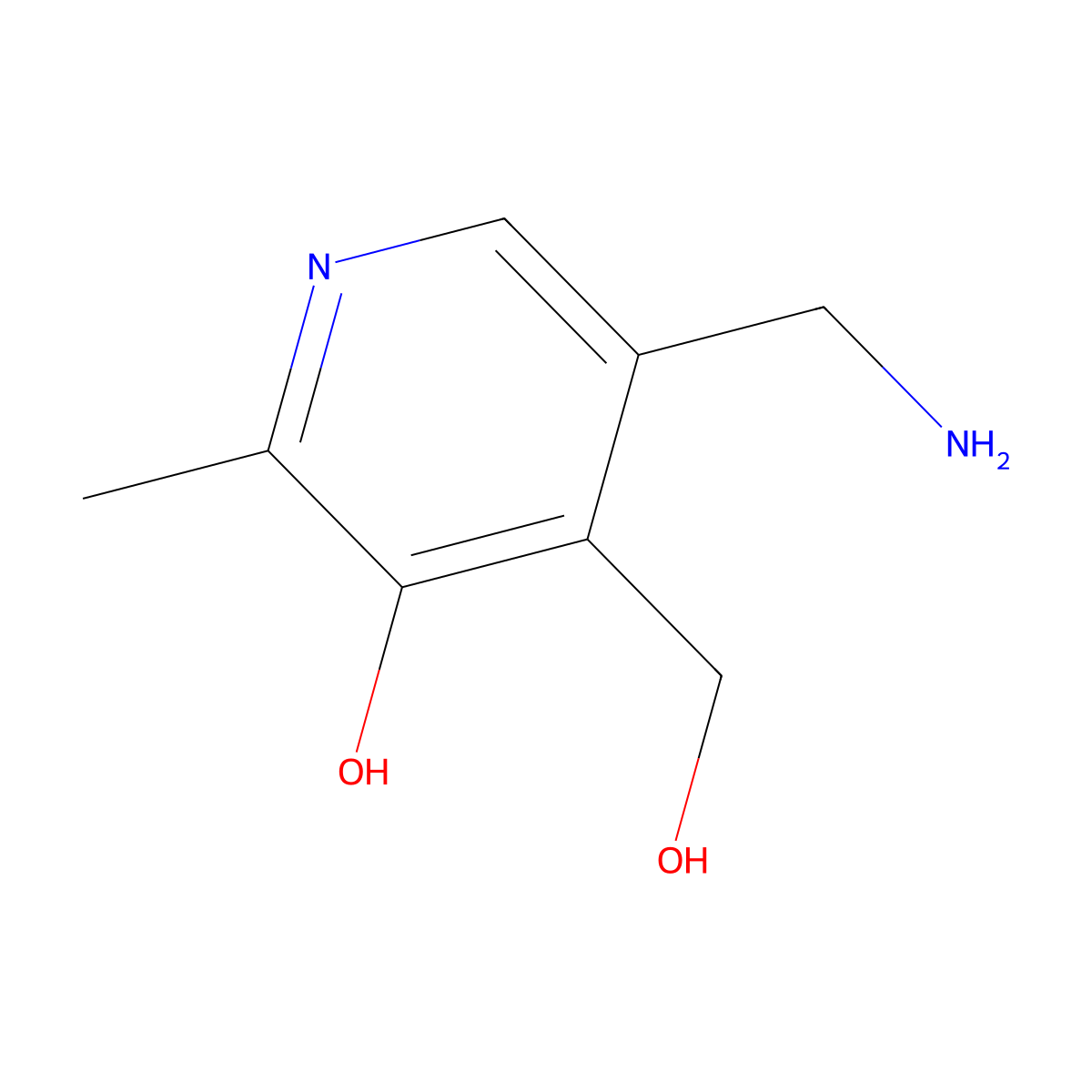 5-(Aminomethyl)-4-(hydroxymethyl)-2-methylpyridin-3-OL molecular structure, CAS 14459-08-6