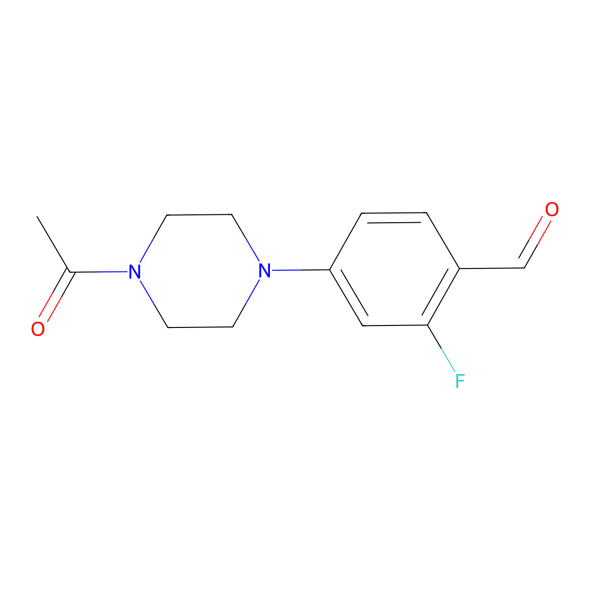 4-(4-Acetylpiperazin-1-yl)-2-fluorobenzaldehyde molecular structure, CAS 1445902-92-0