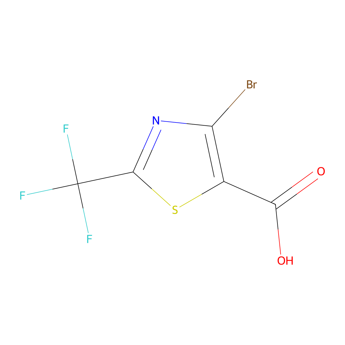 4-Bromo-2-(trifluoromethyl)-1,3-thiazole-5-carboxylic acid molecular structure, CAS 1445906-51-3