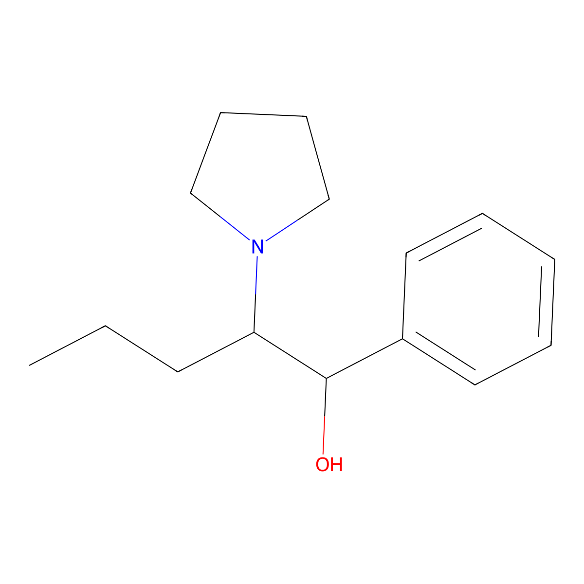 alpha-Phenyl-beta-propyl-1-pyrrolidineethanol molecular structure, CAS 1445908-49-5