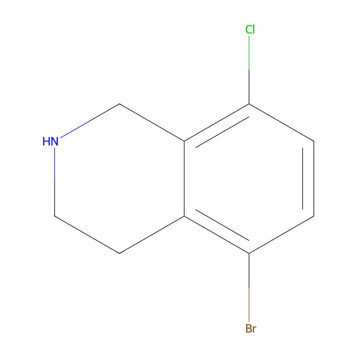 5-Bromo-8-chloro-1,2,3,4-tetrahydroisoquinoline molecular structure, CAS 1445948-16-2