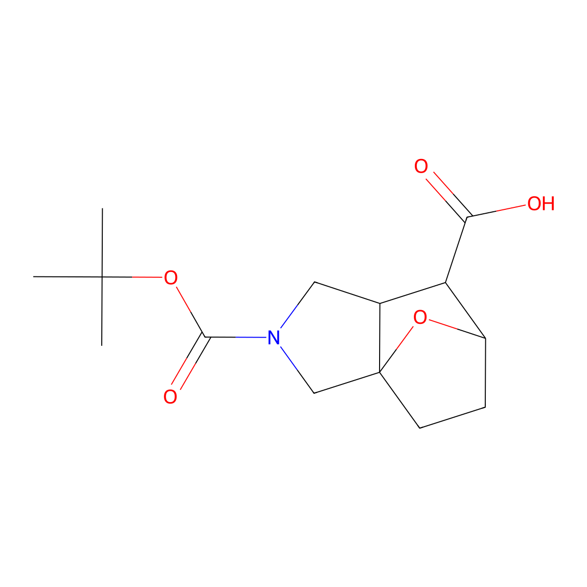 Racemic-(3aS,6R,7R,7aR)-2-(tert-butoxycarbonyl)octahydro-3a,6-epoxyisoindole-7-carboxylic acid molecular structure, CAS 1445949-61-0