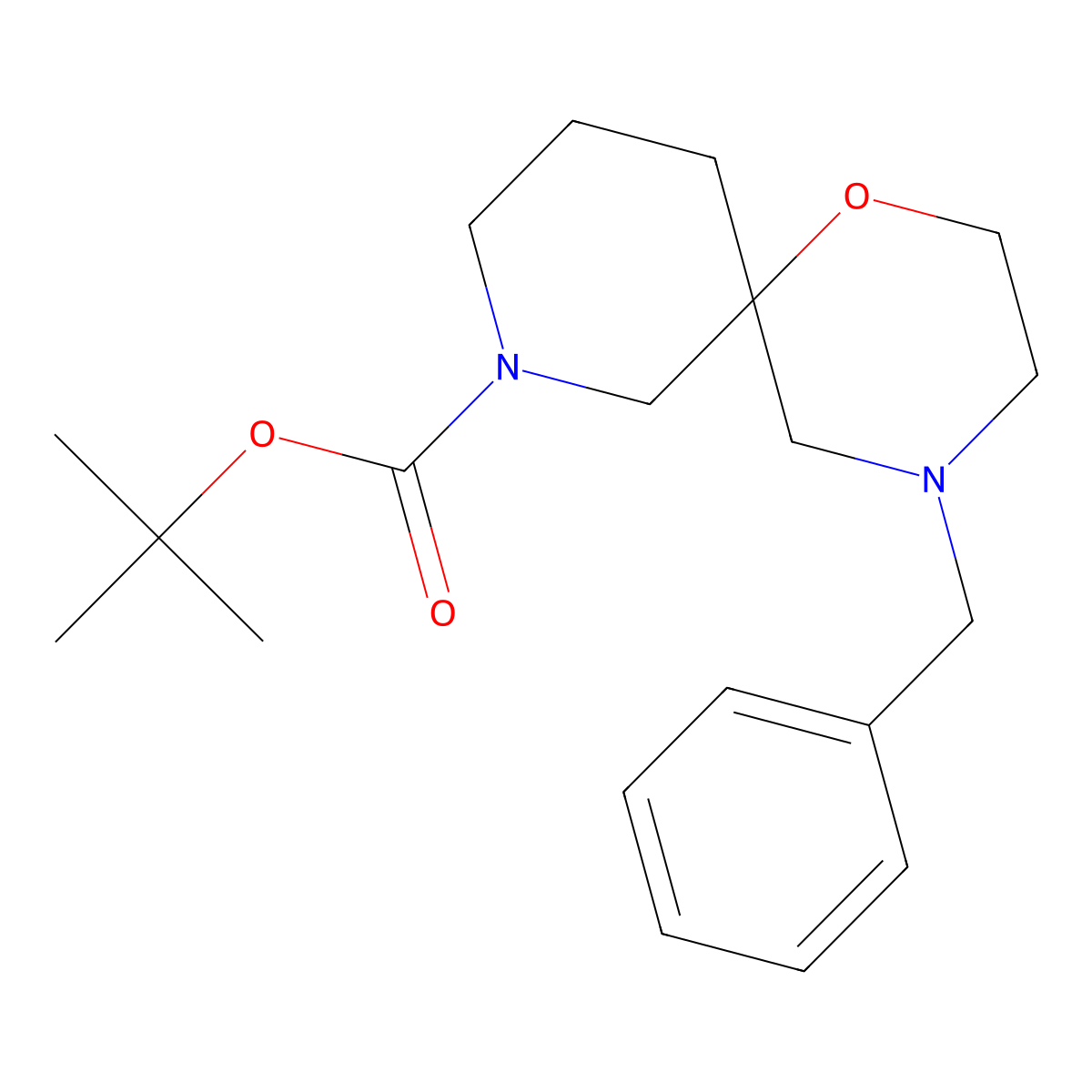 tert-Butyl 4-benzyl-1-oxa-4,8-diazaspiro[5.5]undecane-8-carboxylate molecular structure, CAS 1445950-77-5
