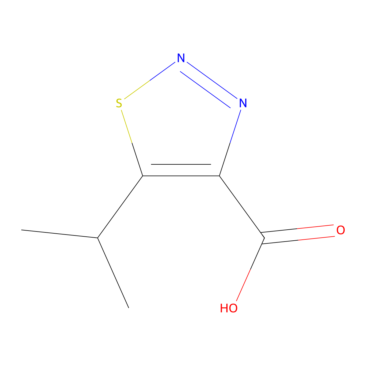 5-(Propan-2-yl)-1,2,3-thiadiazole-4-carboxylic acid molecular structure, CAS 1445950-78-6