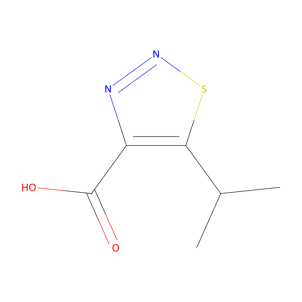 5-(Propan-2-yl)-1,2,3-thiadiazole-4-carboxylic acid molecular structure, CAS 1445950-78-6