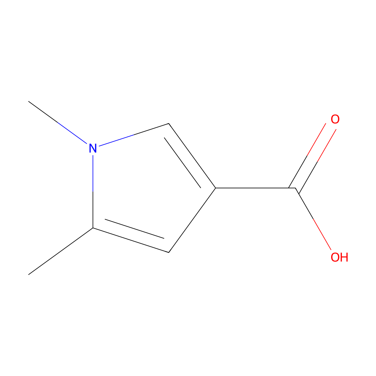 1H-Pyrrole-3-carboxylic acid, 1,5-dimethyl- molecular structure, CAS 1445950-80-0